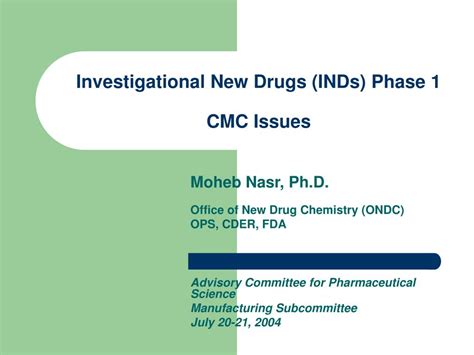 Investigational New Drug Application Ppt